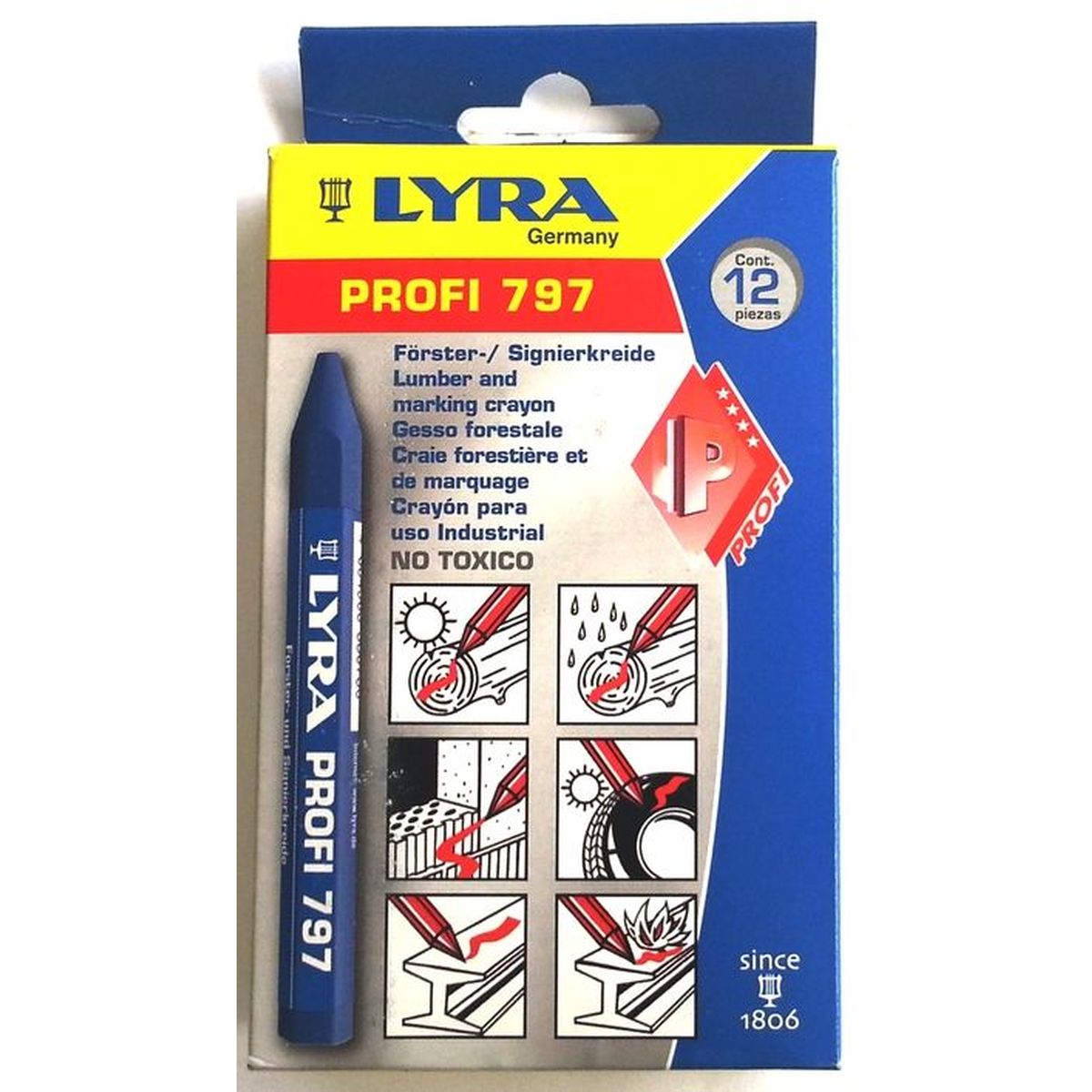 Försterkreide 797 á 12St.  blau 120x12mm Lyra