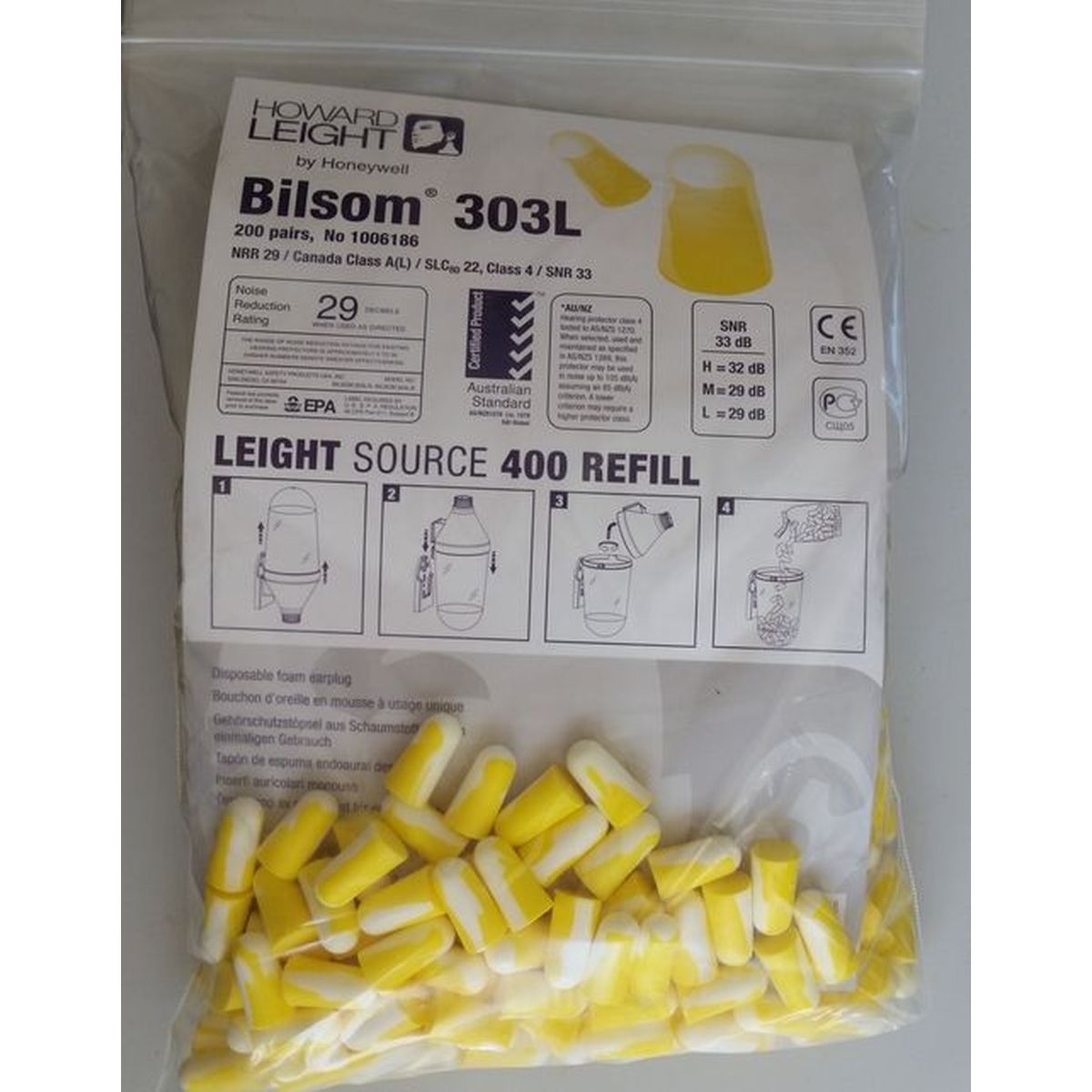 Gehörschutzstöpsel BILSOM 303 Large gelb  
