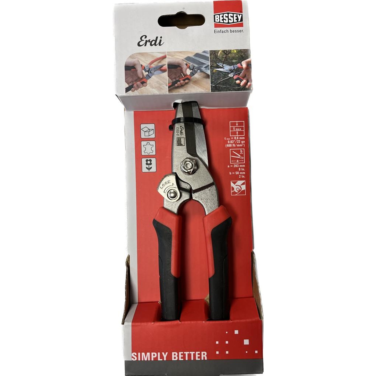 Kombischere gerade D52-2  Bessey 200mm