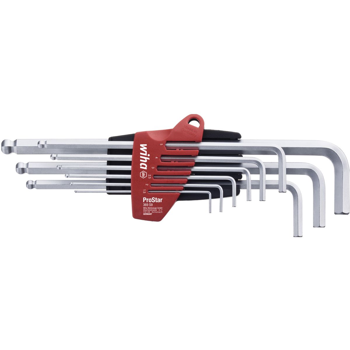 Ball end hex L-key set in ProStar. WIHA