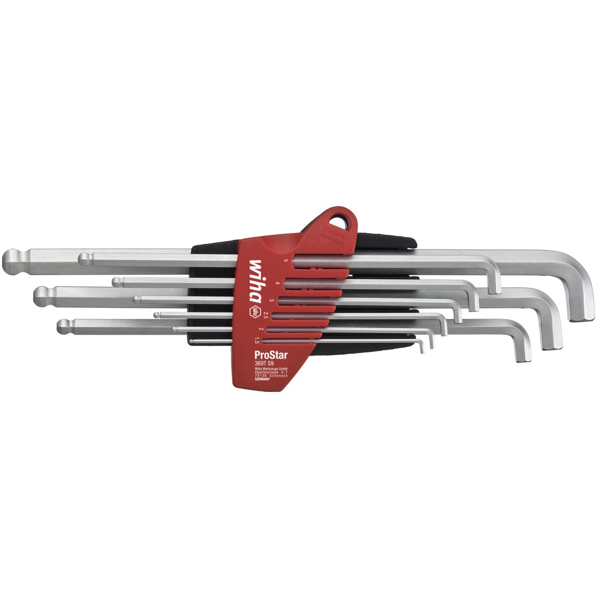 Ball end hex L-key set in ProStar. WIHA