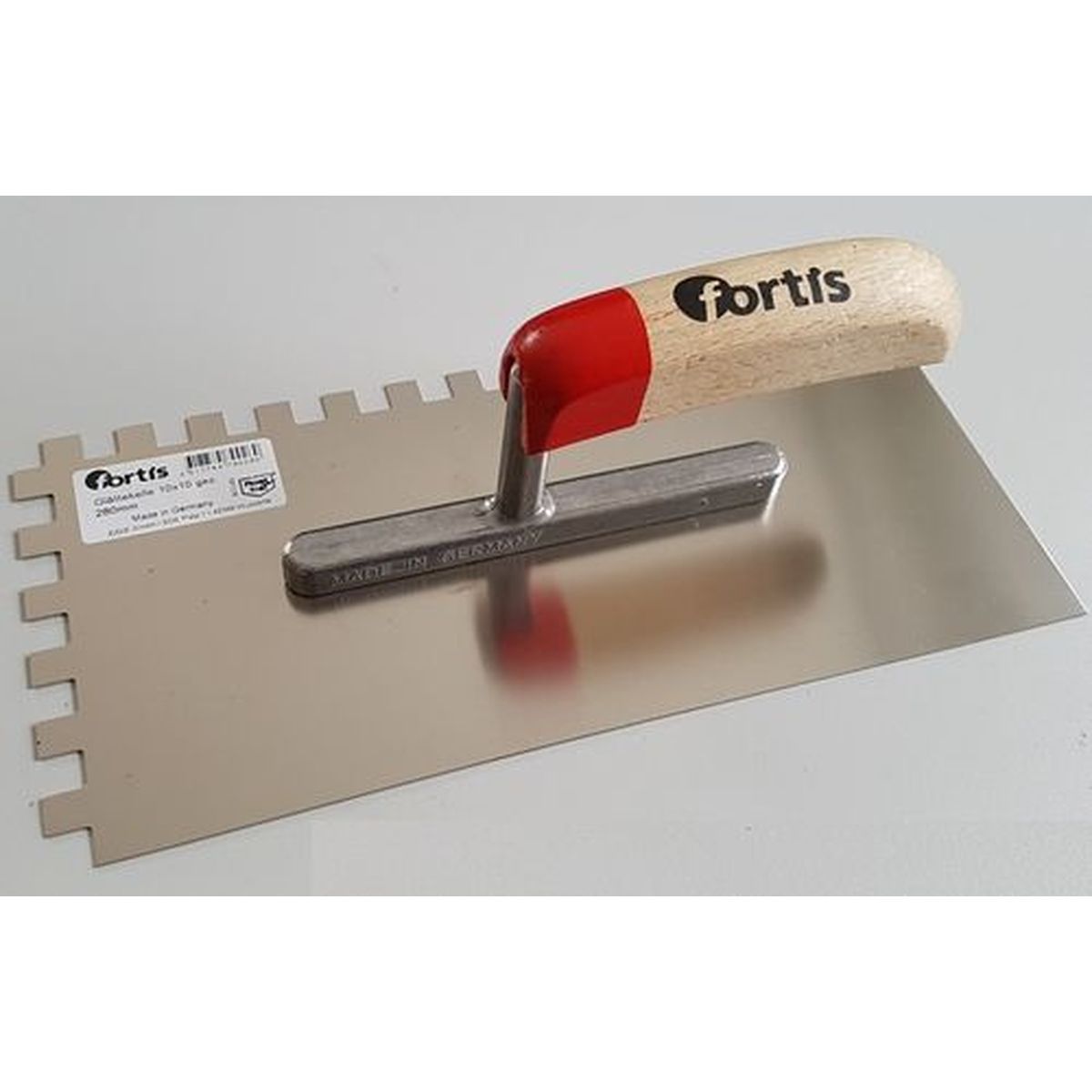 Glättekelle rostfrei  280x130mm Zahn 10x10 FORTIS