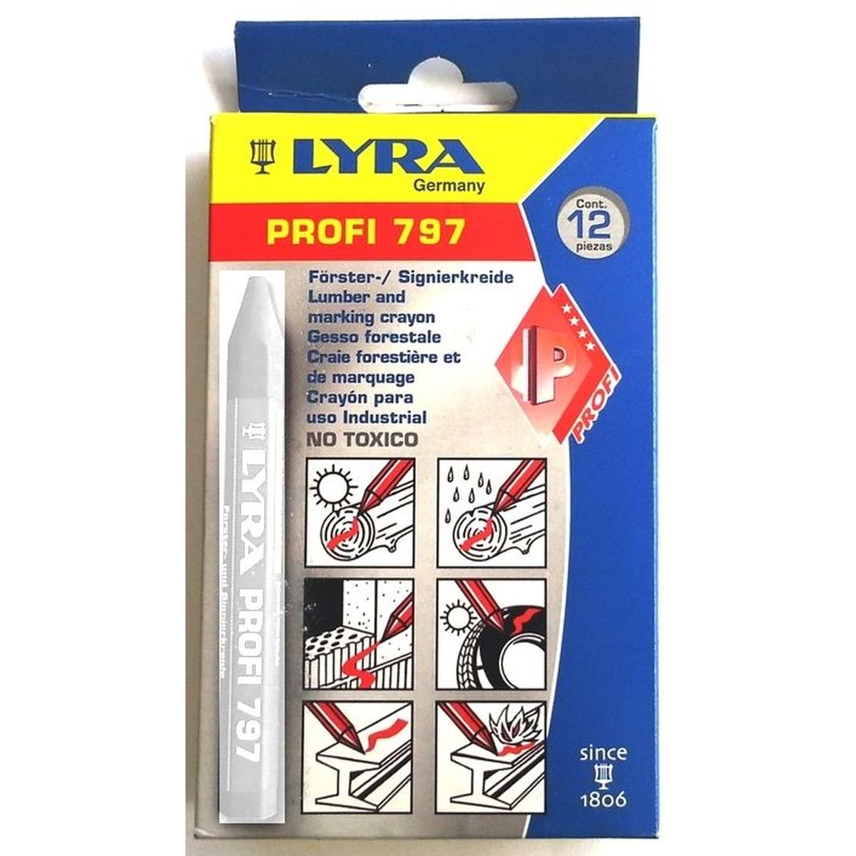 Försterkreide 797 á 12St.  weiß 120x12mm Lyra