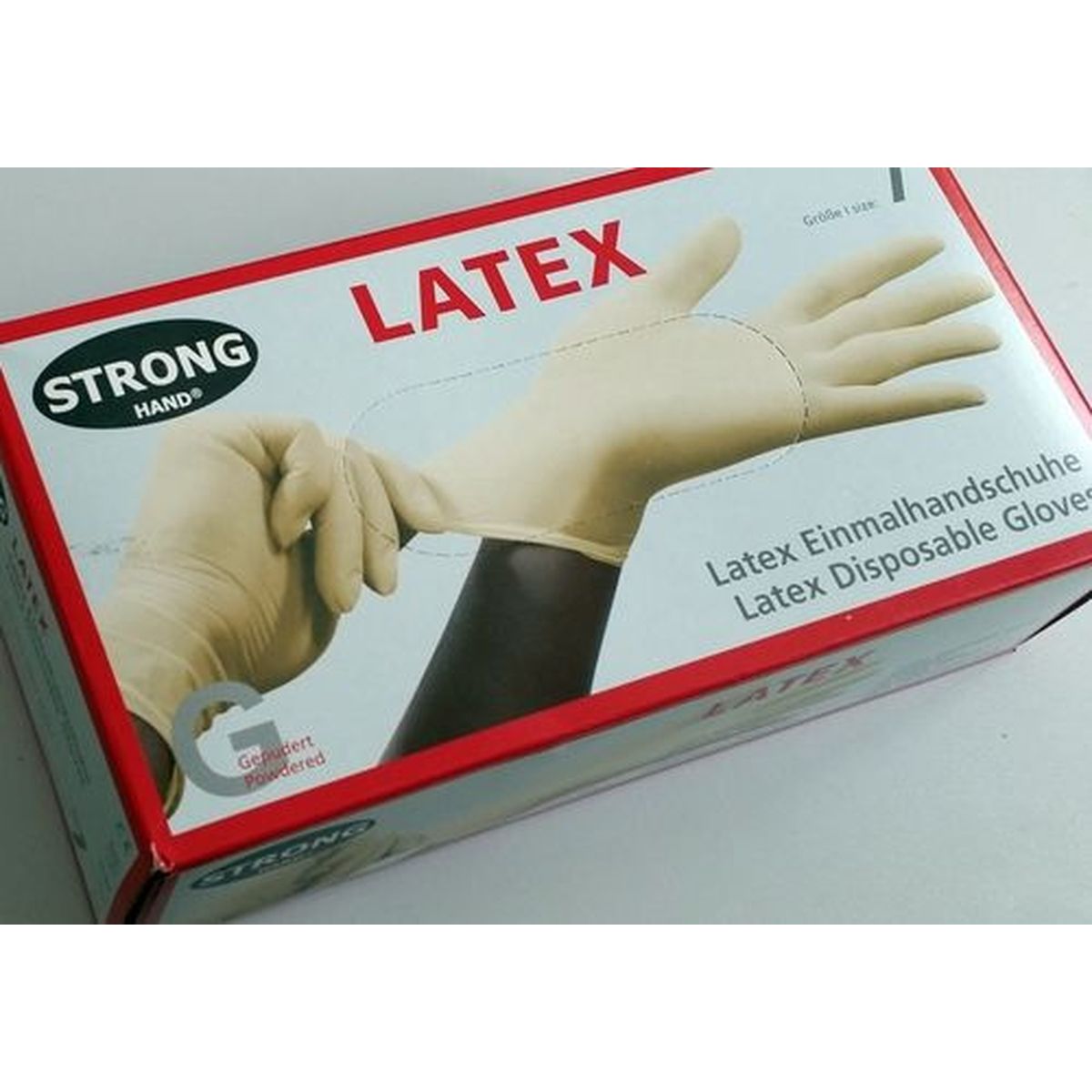 Handschuhe Latex/Einweg Male gepudert 