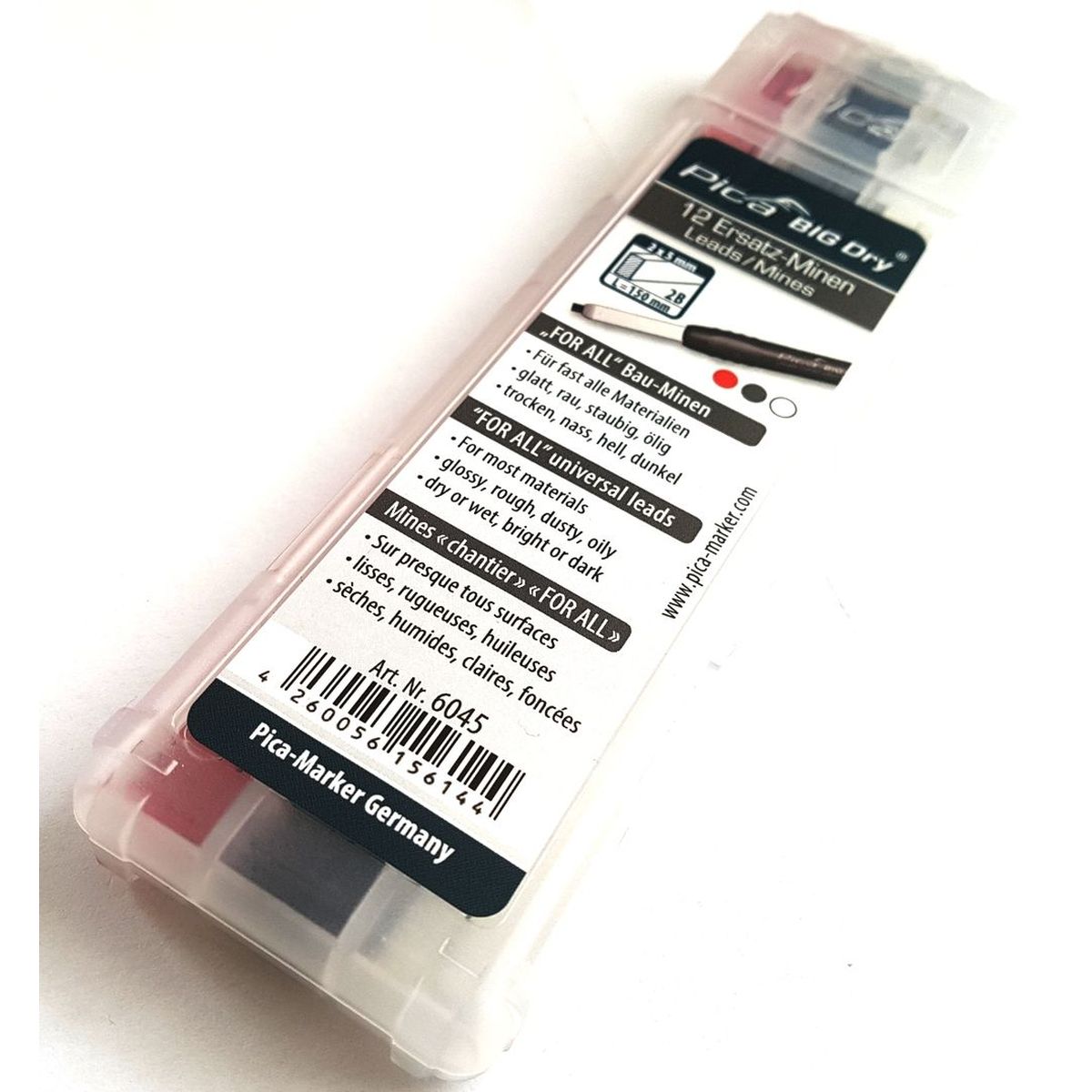 Pica BIG Dry Uni-Ersatzminen Graphit weiß  rot á 12St.   