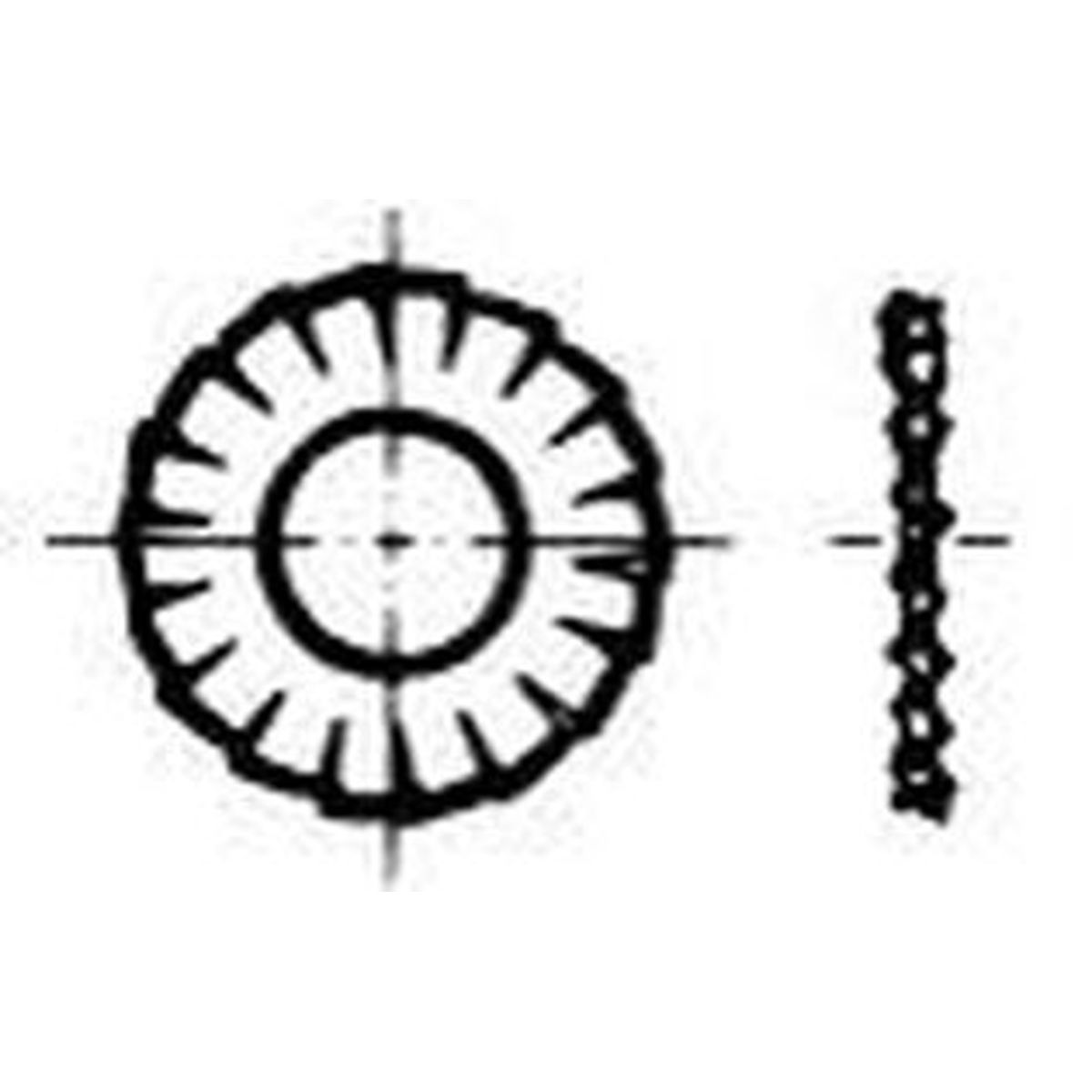 Fächerscheibe DIN6798 1.4310 Ø3,2mm Außenzahnung  