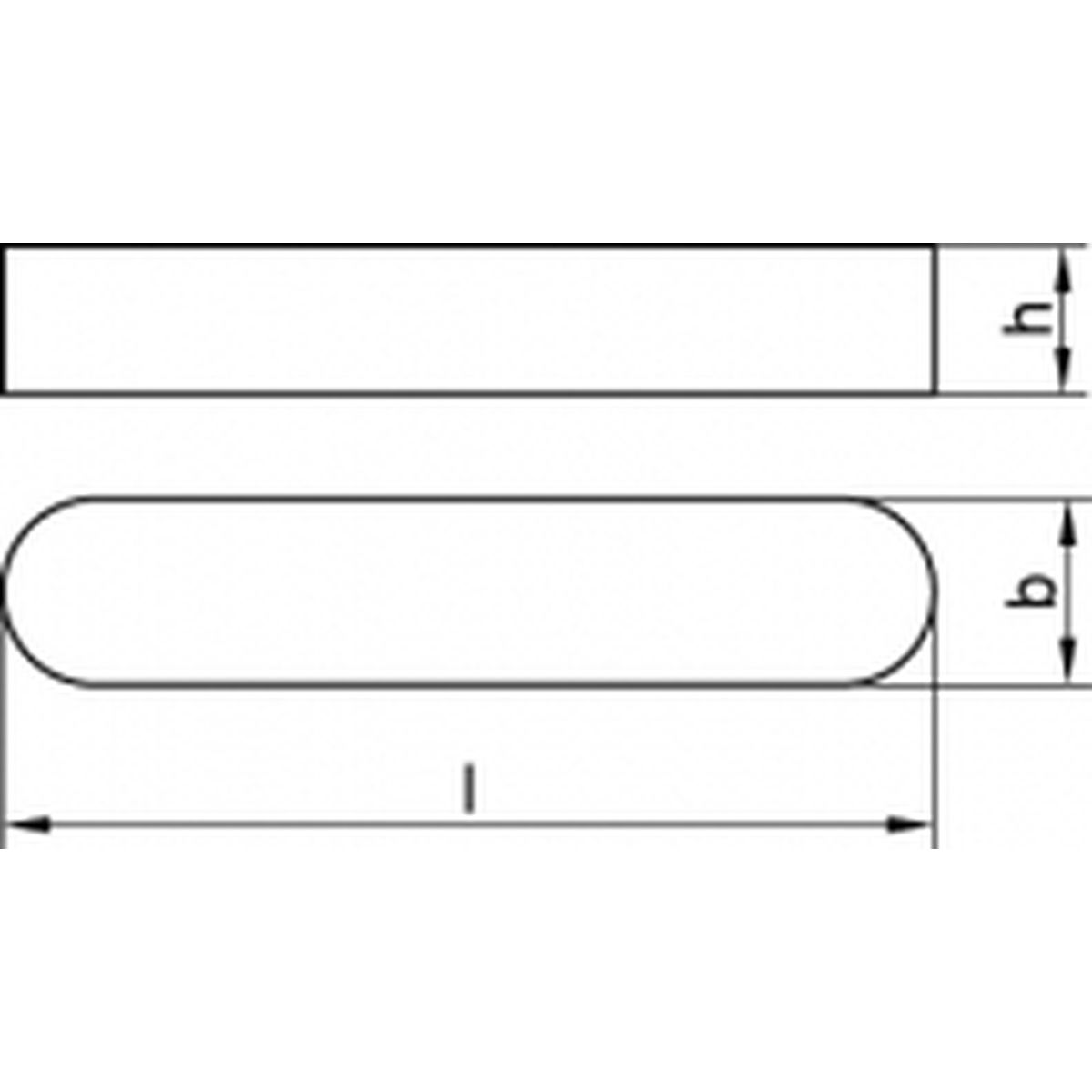 Passfeder DIN6885 Fe 10x8x30 