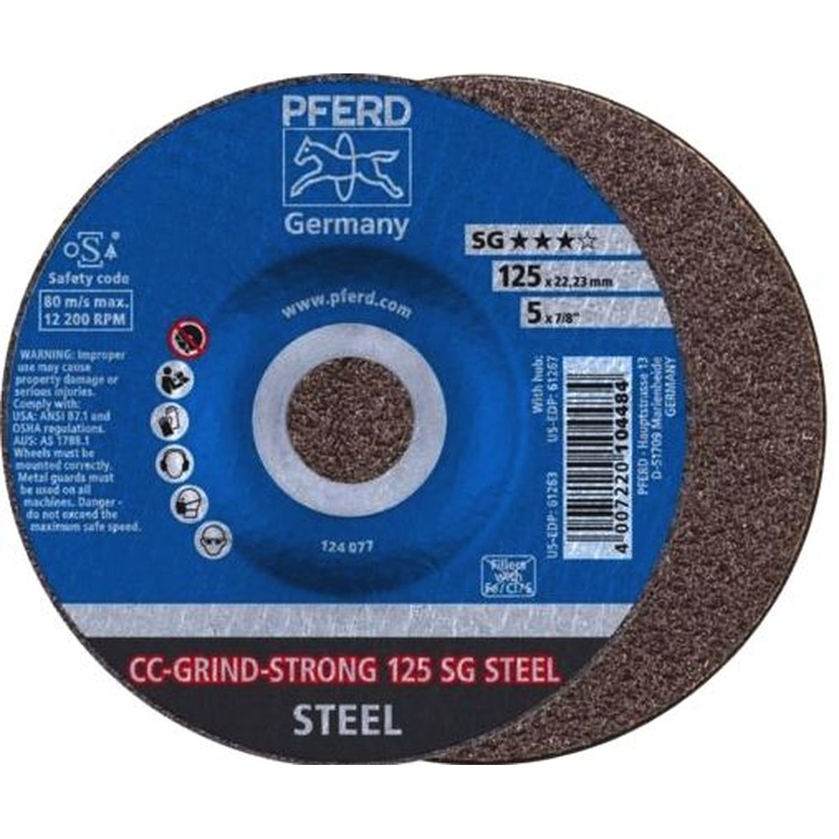CC Grind Strong Schruppscheibe  Ø125x5mm SG Steel  Pferd