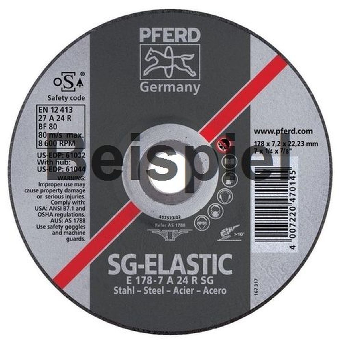 Pferd Schruppscheibe Stahl Ø125x4,1mm  E A24RSG  