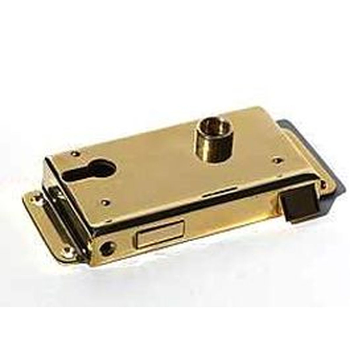 Brass Rim PC lock DIN 81307 B, Ri/Out 55/9/75 mm, solid latch