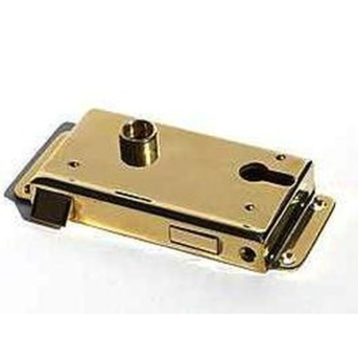Brass Rim PC lock DIN 81307 B, Le/Out 55/9/75 mm, solid latch
