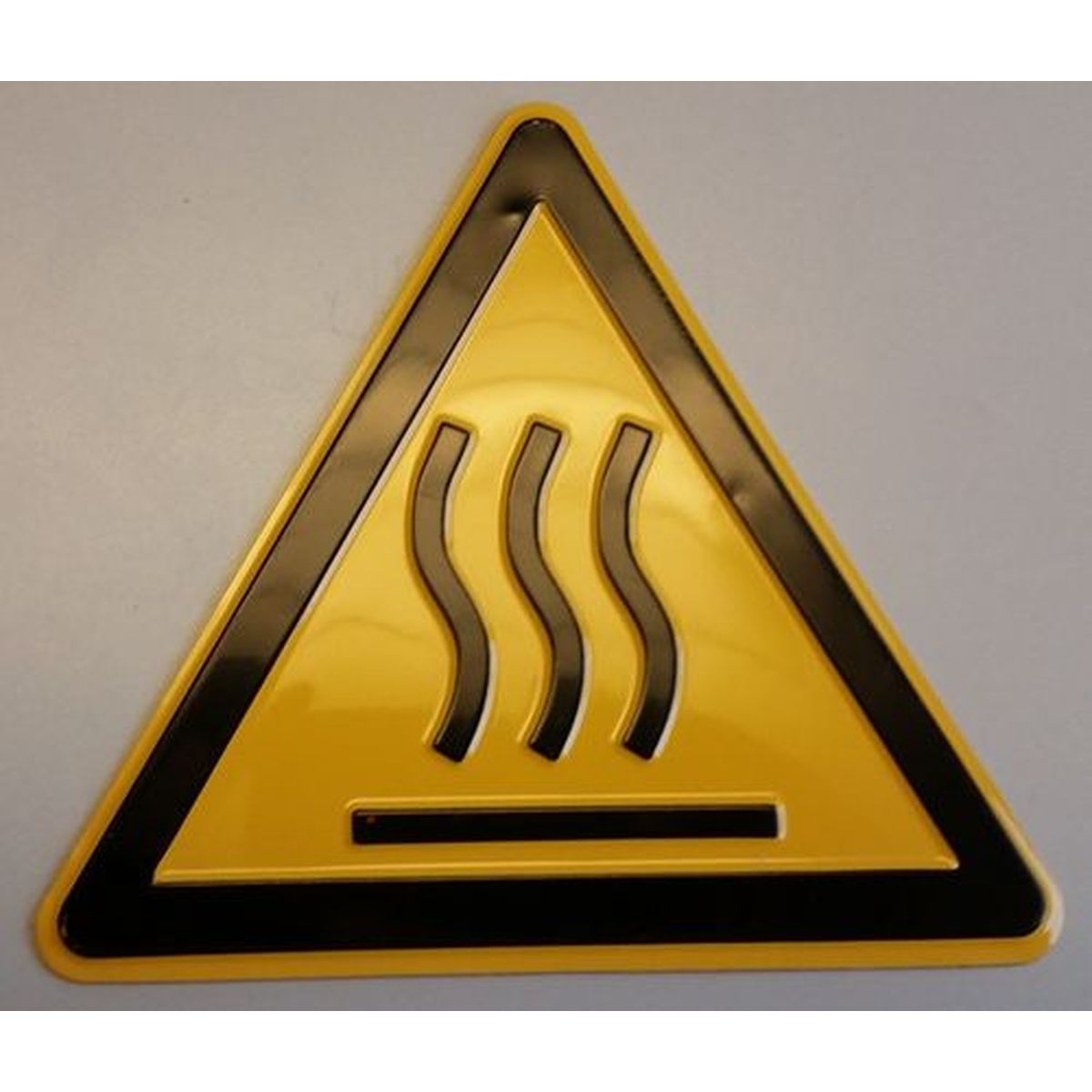 Hinweisschild Folie 200mm  Symbol heisse Oberfläche